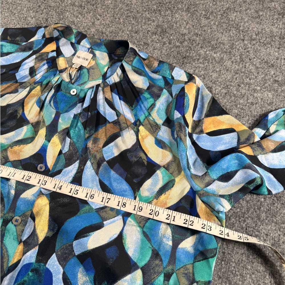 Nic+Zoe Women’s Wave Links Loren Long Sleeve Blue Shirtdress SZ XXL - Picture 8 of 14